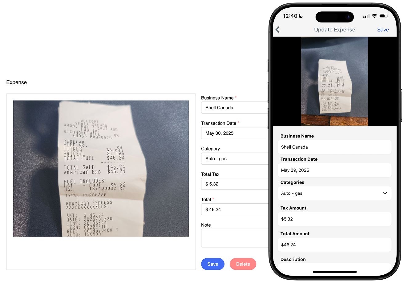 Smart document capture in Accountly